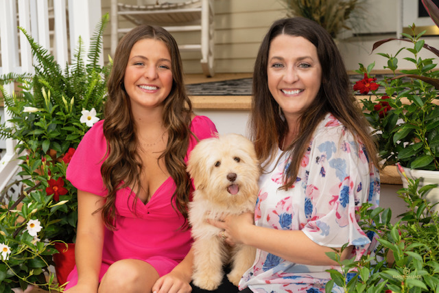 Women with labradoodle puppy in NH